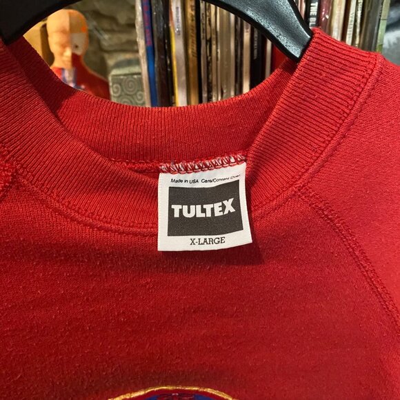 Vintage 90s Cute Teddy Bears Snowfall Christmas Sweater Crewneck Red XL - Picture 4 of 5